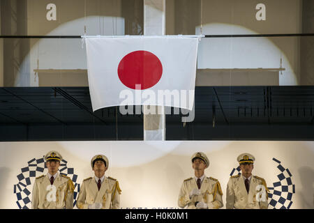 Tokyo, Tokyo, Japon. Sep 21, 2016. Jeux olympiques et paralympiques d'Flag-Raising cérémonie organisée par le gouvernement Métropolitain de Tokyo et le Comité d'organisation de Tokyo 2020. Credit : Alessandro Di Ciommo/ZUMA/Alamy Fil Live News Banque D'Images