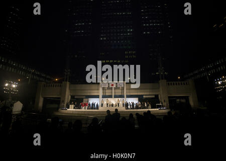 Tokyo, Tokyo, Japon. Sep 21, 2016. Jeux olympiques et paralympiques d'Flag-Raising cérémonie organisée par le gouvernement Métropolitain de Tokyo et le Comité d'organisation de Tokyo 2020. Credit : Alessandro Di Ciommo/ZUMA/Alamy Fil Live News Banque D'Images