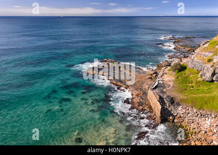 Vue sur la côte le long de la Grand Pacific Drive, Coalcliff, Région Illawarra, New South Wales, NSW, Australie Banque D'Images