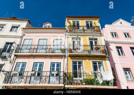 Maisons colorées, Belém, Lisbonne, Portugal Banque D'Images