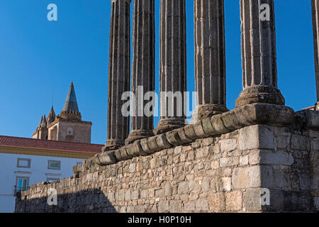 Le temple romain de Diana Evora Portugal Alentejo Banque D'Images