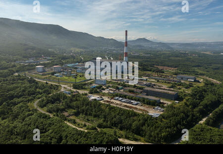 L'énergie thermique de la ville de Petropavlovsk-kamtchatski, près de la Baie d'Avacha. Banque D'Images