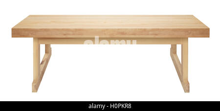 Banc en bois isolé sur fond blanc Banque D'Images