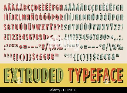 Caractère extrudé en deux couleurs et deux direction Illustration de Vecteur
