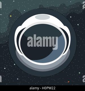 Vecteur numérique avec l'icône casque d'astronaute, par rapport au bruit de fond avec des étoiles, style plat Illustration de Vecteur