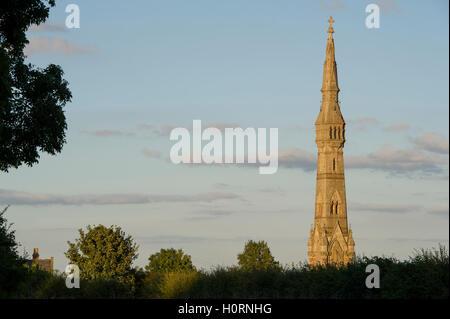 Monument de Sledmere éclairées par la lumière du soleil du soir, Sledmere, East Yorkshire, England, UK Banque D'Images