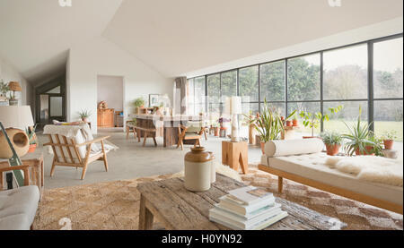 Home Vitrine plan d'étage ouvert salle à manger Banque D'Images