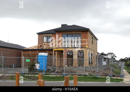 Nouvelle maison de deux étages en construction à Melbourne Australie Victoria Banque D'Images