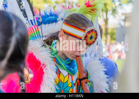 DTES Pow-wow et à la célébration culturelle, Oppenheimer Park, Vancouver, British Columbia, Canada Banque D'Images