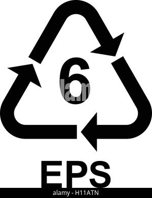 Symbole de recyclage du plastique recyclage du plastique 6. eps eps code 6, vector illustration. Illustration de Vecteur