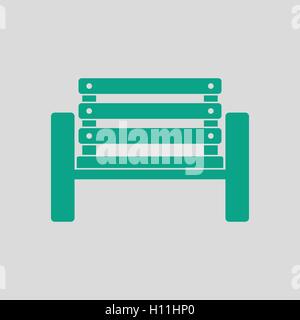 Banc de joueur de tennis de l'icône. Avec fond gris vert. Vector illustration. Illustration de Vecteur