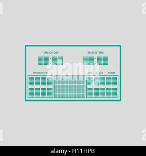 L'icône tableau de tennis. Avec fond gris vert. Vector illustration. Illustration de Vecteur