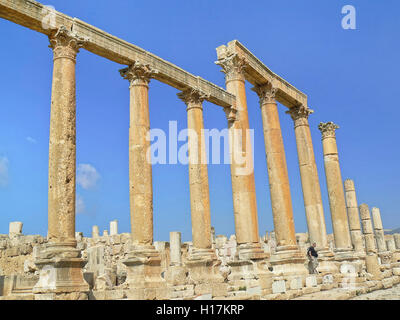 Temples Romains à Jerash, Jordanie Banque D'Images