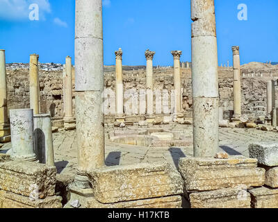 Temples Romains à Jerash, Jordanie Banque D'Images