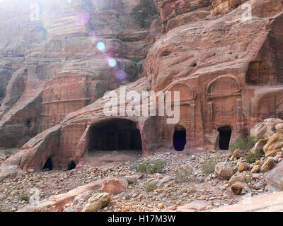 Tombes de Petra en Jordanie Banque D'Images