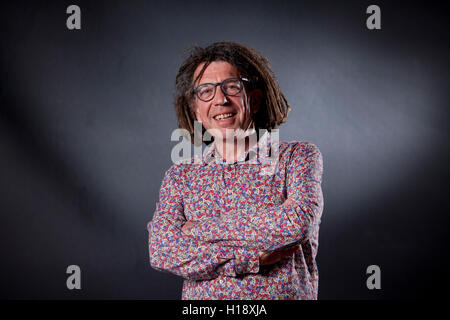 David Goldblatt, le journaliste sportif, journaliste et auteur, à l'Edinburgh International Book Festival. Edimbourg, Ecosse. 16 août 2016 Banque D'Images