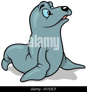 Blue Eyed Seal Illustration de Vecteur
