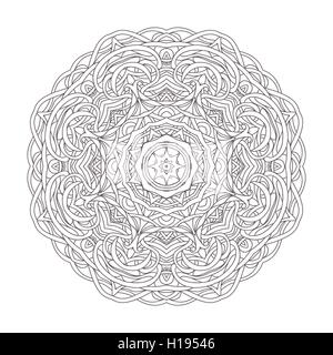 Mandala. Vintage hand drawn vector illustration décorative design dentelle ronde. Illustration de Vecteur