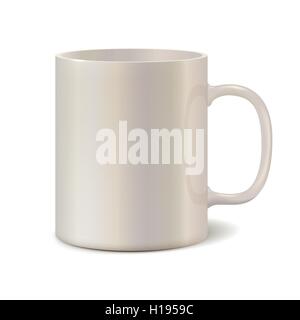 Tasse en céramique Light pearl pour l'impression de logo d'entreprise. 3D illustration Illustration de Vecteur