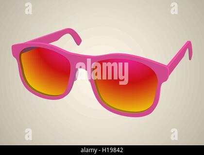 Lunettes réaliste rose isolé Illustration de Vecteur