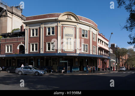 L'historique de l'hôtel Harbour View (1924), rue Fort inférieur, Dawes Point, Sydney, New South Wales, Australia Banque D'Images