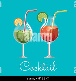 Verre à cocktail verre design Illustration de Vecteur