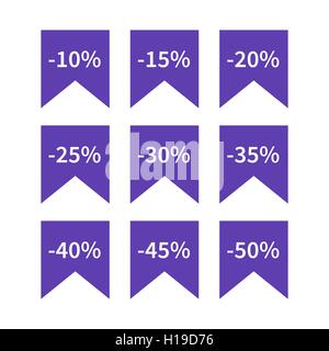 Ensemble d'étiquettes d'escompte, vector illustration. Illustration de Vecteur