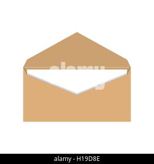 Enveloppe jaune avec une lettre, vector illustration. Illustration de Vecteur