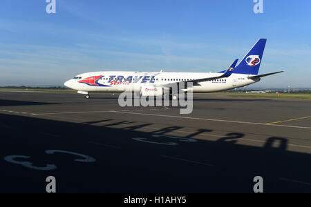 Mosnov, République tchèque. 29Th Sep 2016. SmartWings vols direct lancé à Dubaï en Émirats Arabes Unis à l'aéroport de Mosnov, République tchèque, le 23 septembre 2016. © Jaroslav Ozana/CTK Photo/Alamy Live News Banque D'Images