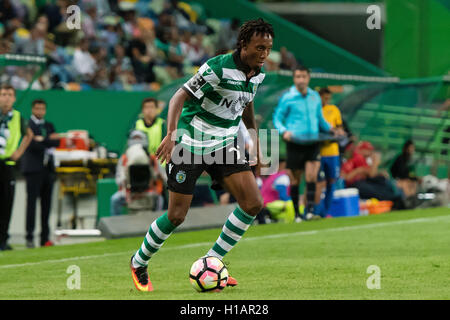 Portugal, Lisbonne, Septembre 23, 2016 - Portugais - FOOTBALL Gelson Martins en action au cours de portugais Première League entre Sporting et Estoril à Alvalade XXI Stadium, à Lisbonne, Portugal. Crédit : Bruno de Carvalho/Alamy Live News Banque D'Images