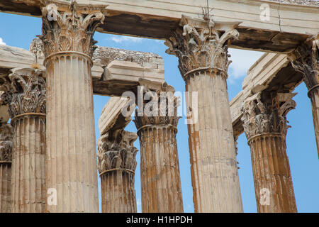 Détails sur le Temple de Zeus Olympie Athènes Grèce. Banque D'Images