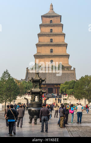 Les gens de Giant Wild Goose Pagoda à Xian Chine Banque D'Images