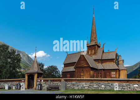 Église Lom, Lom, Oppland, Norvège Banque D'Images