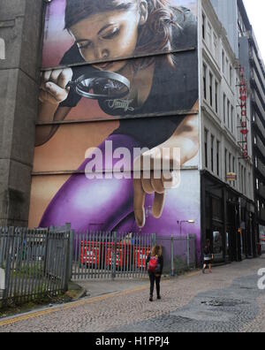 Chérie, j'ai rétréci les gosses murale de connard sur Mitchell Street Glasgow Ecosse 30 Septembre 2016 Banque D'Images