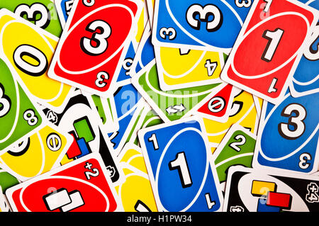 jeu de cartes UNO Banque D'Images