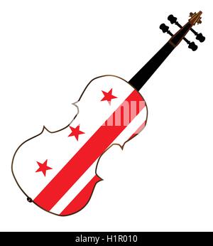 Un violon avec Washington DC flag isolated over a white background Illustration de Vecteur