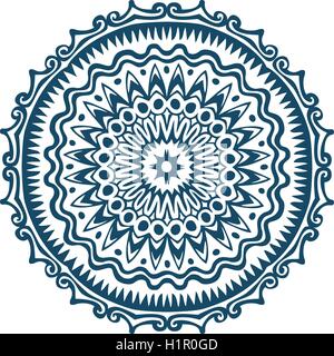 Motif dentelle ronde d'ornement. Vector illustration de style ethnique Illustration de Vecteur