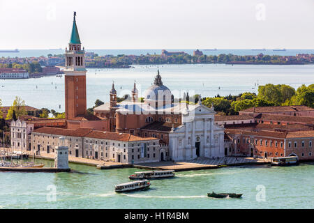 L'église de Santissimo Redentore vu du Campanile di San Marco, Venise, Vénétie, Italie, Europe. Banque D'Images