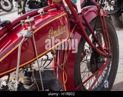 1924 500cc Moto Scout indien. American Classic motorcycle à Banbury VMCC Exécuter. L'Oxfordshire, Angleterre. Banque D'Images