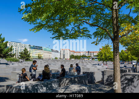 Le Mémorial de l'holocauste juif, Cora-Berliner-Strasse, Mitte, Berlin, Allemagne Banque D'Images