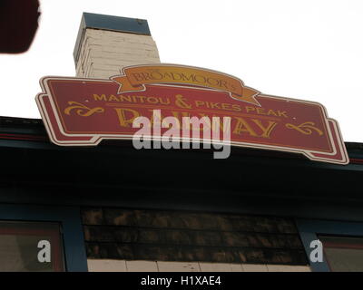 Manitou et Pikes Peak Cog Railway, Ruxton Avenue, Manitou Springs, Colorado Banque D'Images