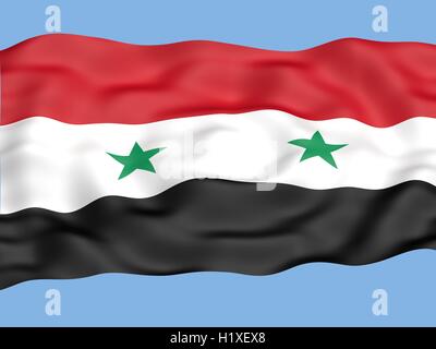 Drapeau de la Syrie dans le vent Banque D'Images