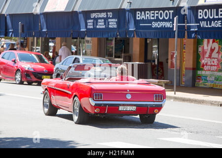 Classic Red Ford Mustang convertible à North Sydney, Nouvelle-Galles du Sud, Australie Banque D'Images