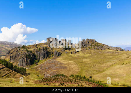 Le Pérou, Cajamarca, Cumbe Mayo complexe archéologique Banque D'Images