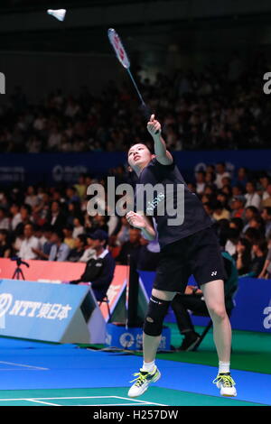 Tokyo Metropolitan Gymnasium, Tokyo, Japon. Sep 21, 2016. Sayaka Takahashi, le 21 septembre 2016 - Badminton Yonex : Ouvrir le Japon 2016 Dames en quart de finale à Tokyo Metropolitan Gymnasium, Tokyo, Japon. © Sho Tamura/AFLO SPORT/Alamy Live News Banque D'Images