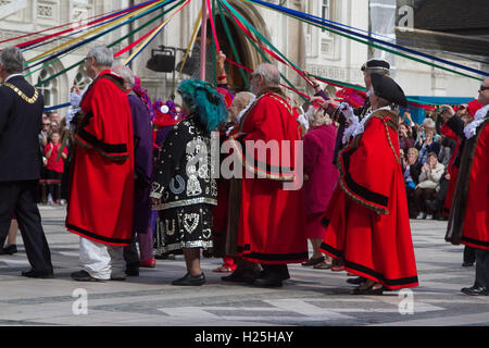 Londres, Royaume-Uni. 25 Septembre, 2016. Maires de célébrer les rois et reines nacré annuel automne fête des récoltes à la Guildhall de Londres une tradition de culture de la classe ouvrière à Londres : Crédit amer ghazzal/Alamy Live News Banque D'Images