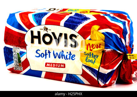 Pain blanc doux Hovis coupe moyenne Banque D'Images