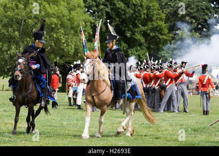 La cavalerie de Napoléon à la reconstitution de la bataille de Waterloo Banque D'Images