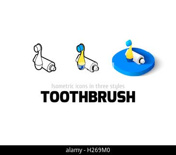 L'icône de la brosse à dents dans un style différent Illustration de Vecteur