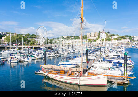 Luxury yachts amarrés au port de plaisance de Torquay Torquay Devon England UK GO Europe EU Banque D'Images